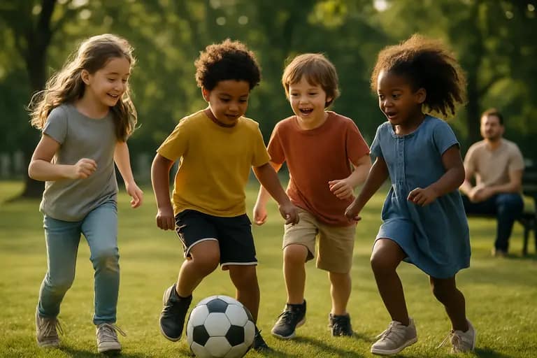 Youth soccer players train on a grass field in Boise