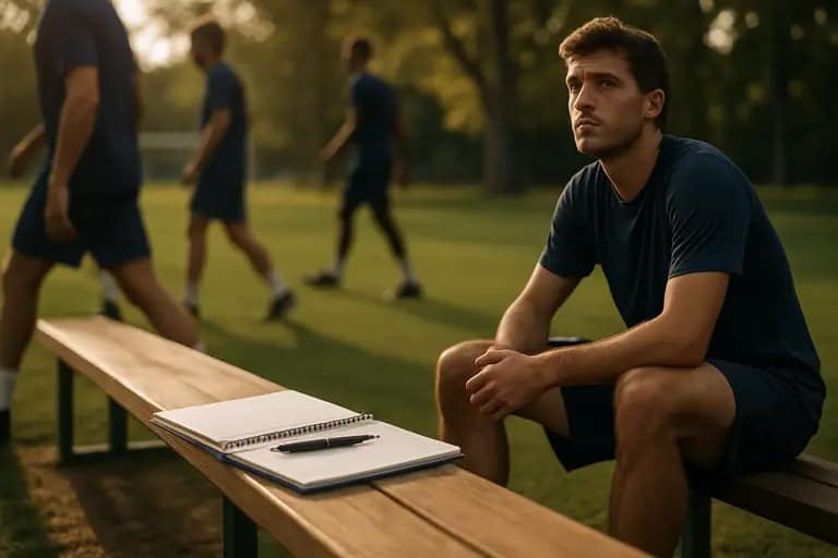 Coach observing players during a national team training drill