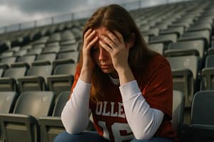 College Coaching Changes discussion inside a stadium press room