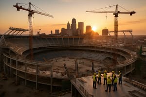 Downtown Royals Stadium site area near city streets and transit routes