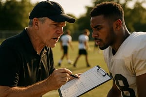 Open Training Camps with NFL players practicing as fans watch from the sideline