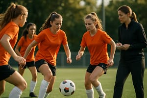 U-17 to U-20 players training during a U.S. women’s youth soccer session