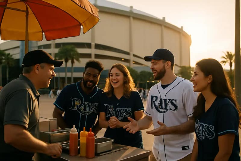 Rays Stadium Deal site area near a Tampa sports district on a clear day